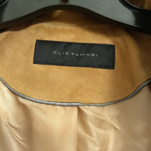 Elie Tahari Suede Ruffle Jacket - Picture 2 of 15